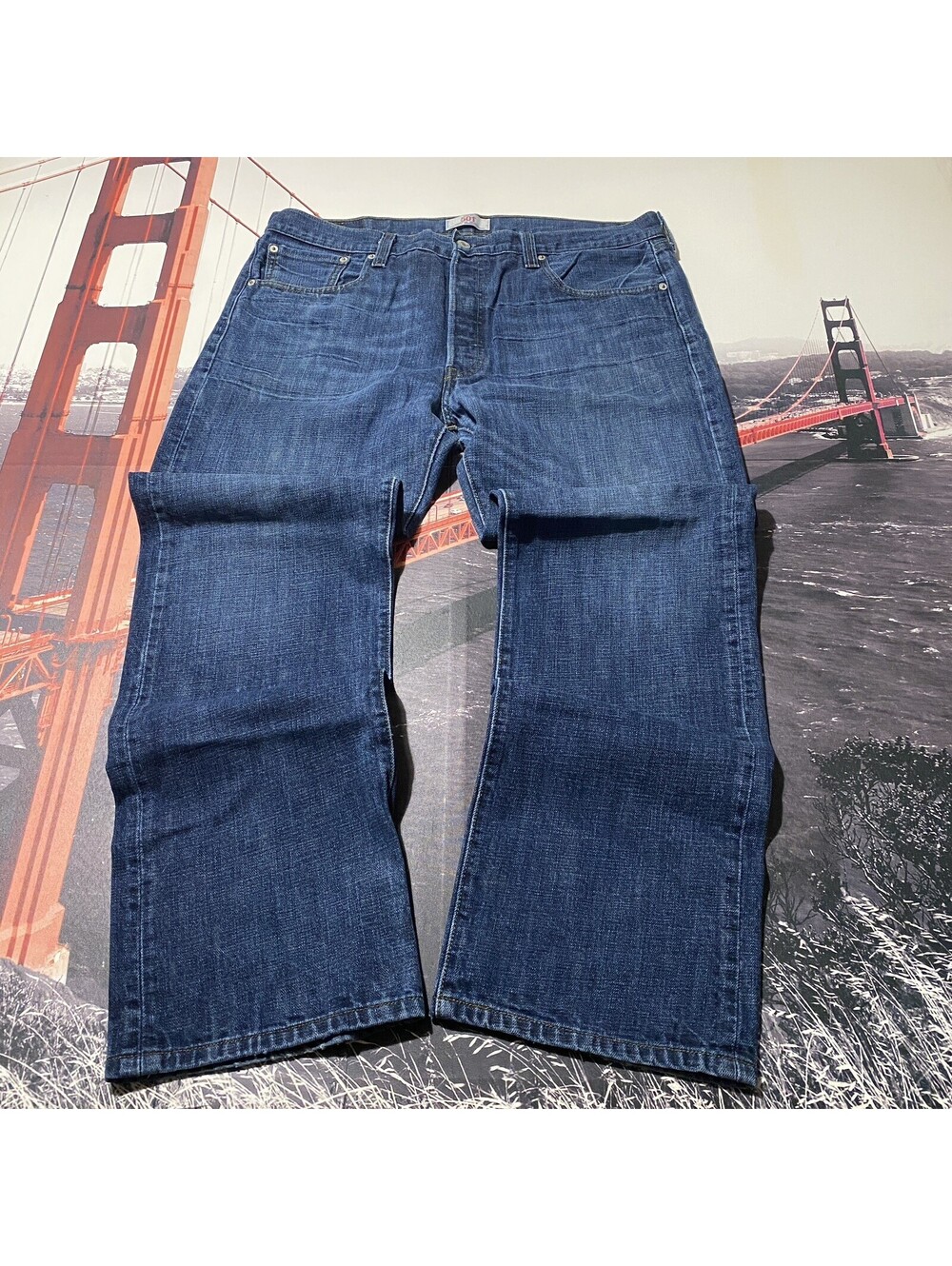 Vintage Levi's 501 Jeans Mens 36x32 Straight Leg Button Fly Blue Denim Grunge